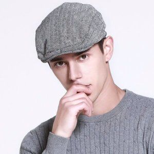 Light Grey Peaky Blinders Chevron Beret